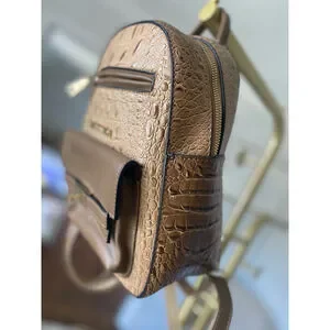 Brahmin Croc-Embossed Mini Backpack in Tan Brahmin Dartmouth Mini Backpack Croc Embossed Leather Brown  main image 2